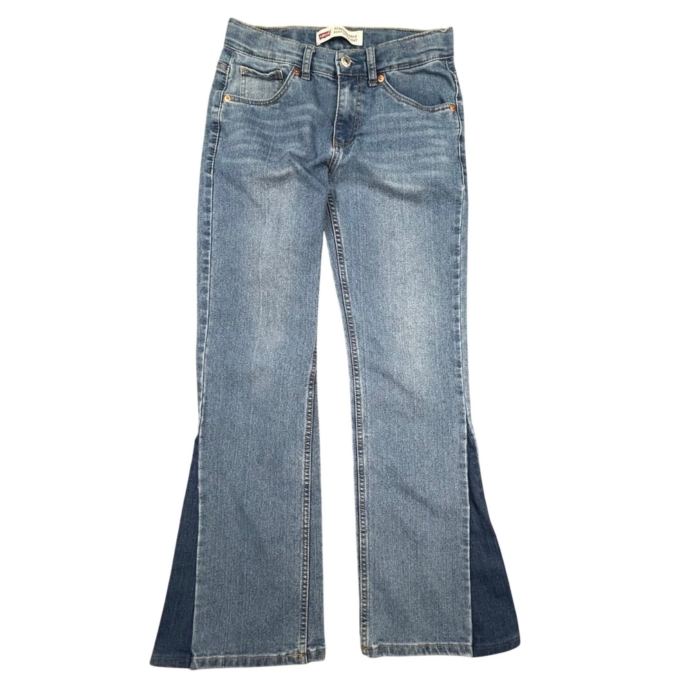 Levi's Performance 514 Straight Jeans Women 16R 28x30 Blue Denim Flared Wide Leg